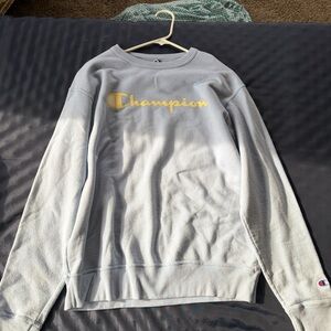 Champion Light Blue Sweatshirt with Gold Lettering